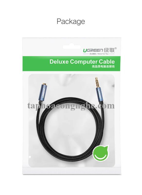 Ugreen 40672 0.5M màu Xanh Cáp âm thanh 3.5mm nối dài đầu nhôm AV118 30040672